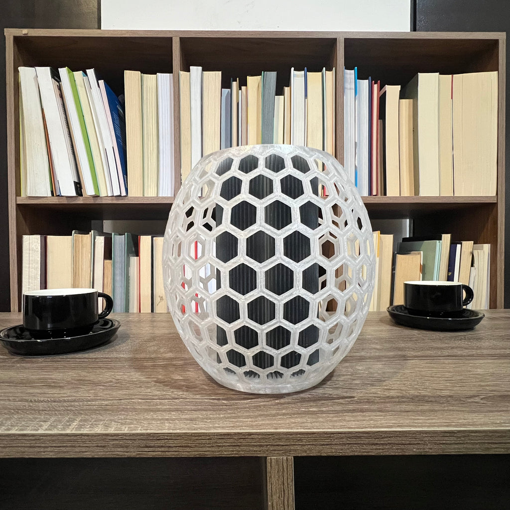 Lampara de mesa de panel de abeja y centro de tubo