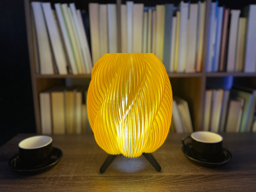 Lampara en Espiral Inflado Naranja Traslucido